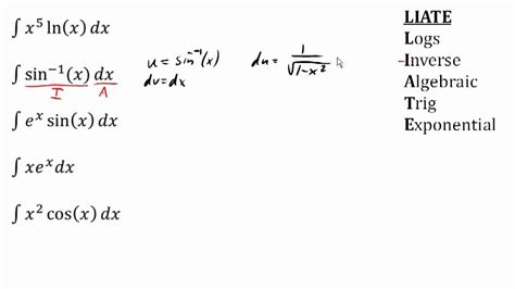 Integration By Parts Choosing U And Dv Youtube