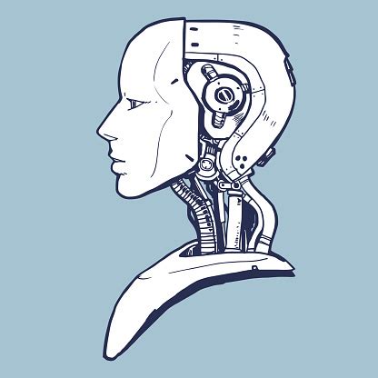 Ai Artificial Intelligence Futuristic Robot Handdrawn Sketch Style ...