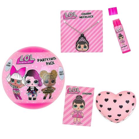 Lol Surprise Party Favor Pack 1 Count Includes Sticker Necklace Lip Balm Jewelry Box And