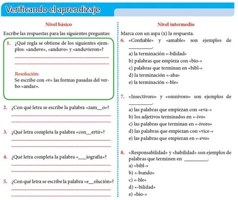 El Uso De La B Y La V Para Quinto De Primaria