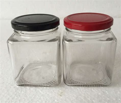 280ml Square Glass Jam Jar