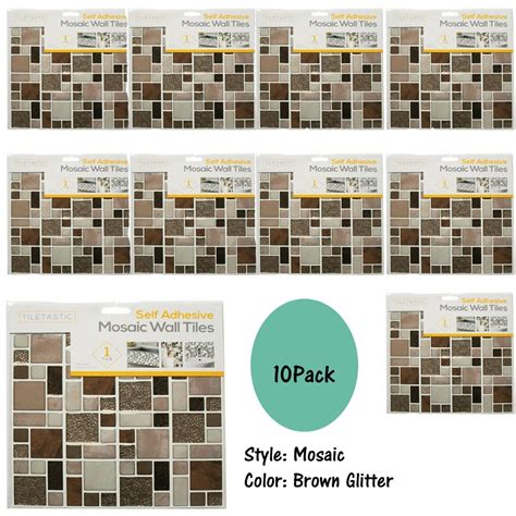 10 Sheets Self Adhesive Mosaic Wall Tile Decal 26cm PVC Wallpaper DIY