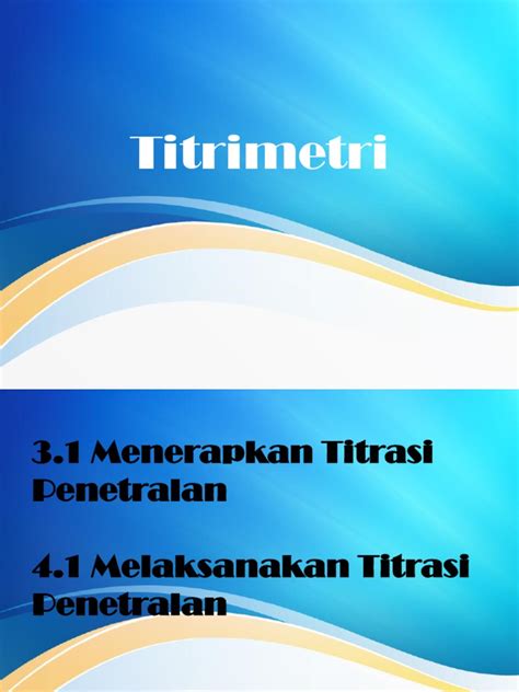 Macam Macam Titrasi Redoks Dan Aplikasinya Pdf