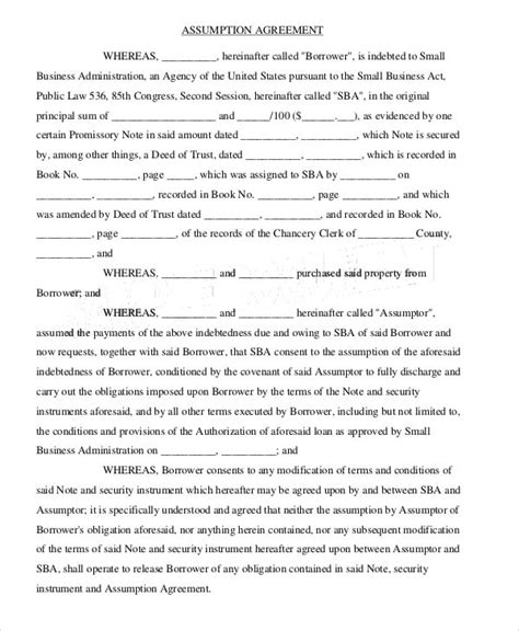 Deed Of Assumption Of Mortgage