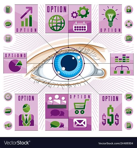 Infographics Template Human Eye Looking Idea Vector Image