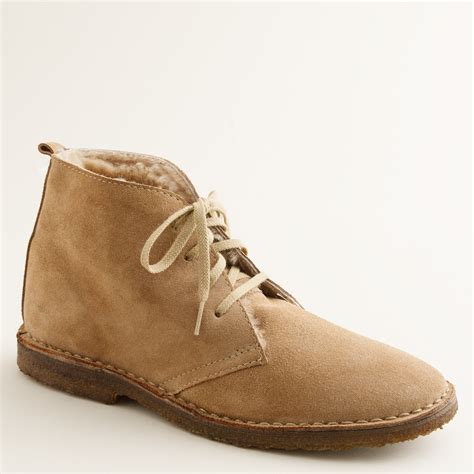 J Crew Suede Shearling Lined Macalister Boots In Brown For Men Camel