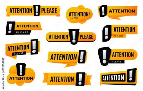 Attention Please Important Information Signs And Badges Vector