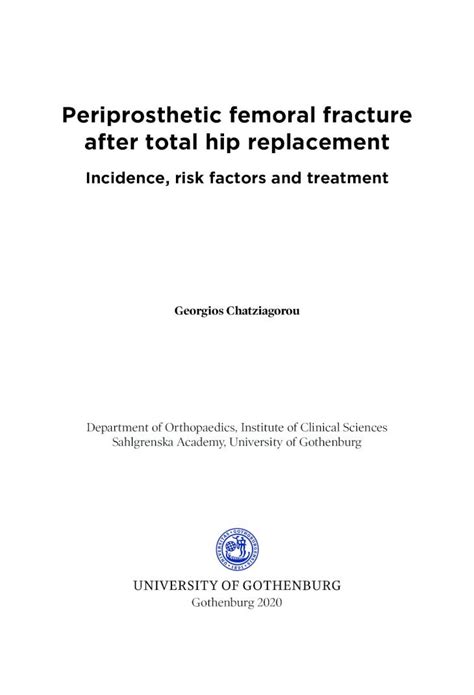 Pdf Periprosthetic Femoral Fracture After Total Hip Replacement€¦ · 5 2 Registration Of