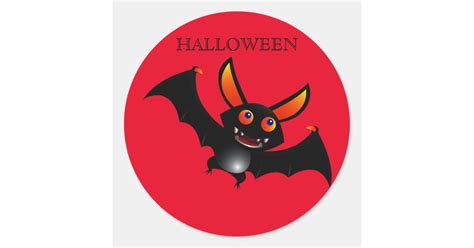 Halloween bat stickers! classic round sticker | Zazzle