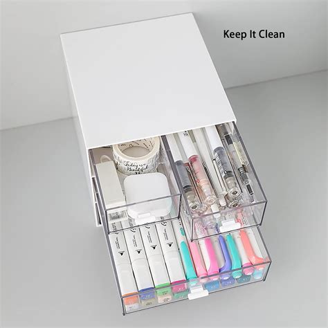 Buy Desk Organizer with Drawer, Desk Storage Box with 4 drawers, Desk ...