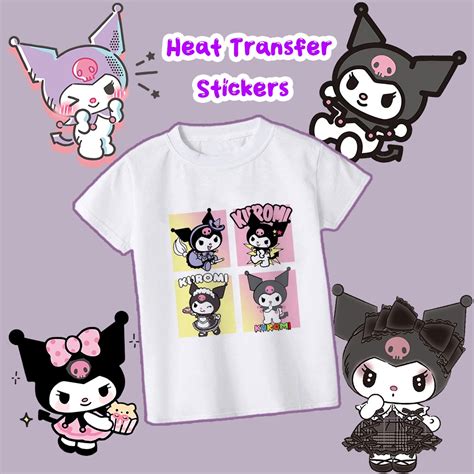 Kuromi Cartoon Heat Transfer Stickers Washable Thermal Press Sticker