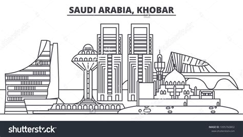 Saudi Arabia Khobar Line Skyline Vector Stock Vector (Royalty Free ...