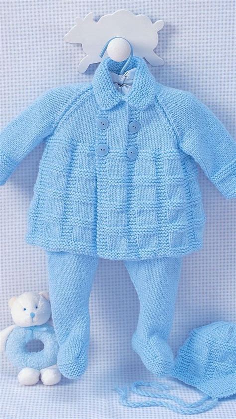 Pram Set In Bernat Softee Baby Solids Knitting Patterns Baby Boy