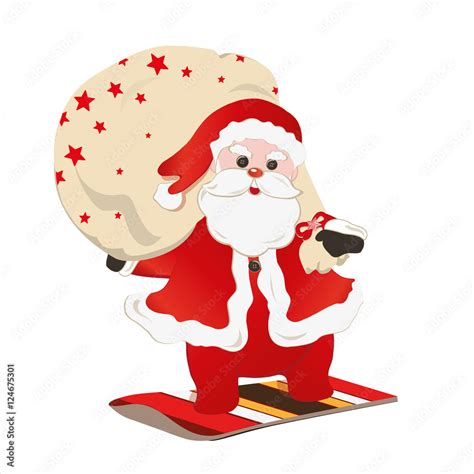 Snowboards Santa Clip Art Library