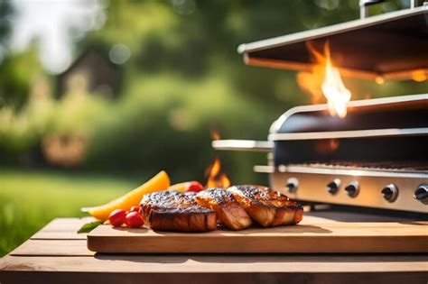 Premium Ai Image A Grill With A Fire In The Background And A Fire