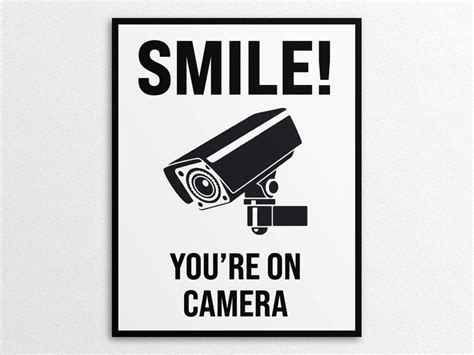 Printable Smile You Re On Camera Sign In Us Letter And A Sizes