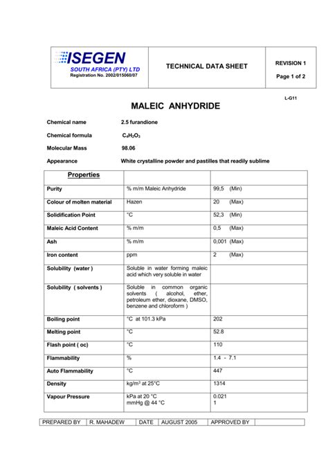 Maleic Anhydride