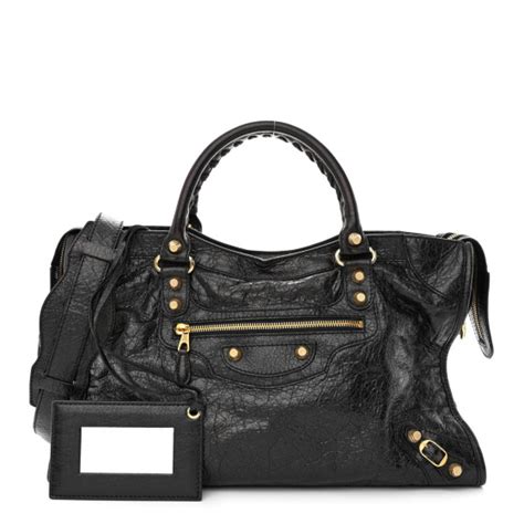 Balenciaga Agneau Giant 12 Gold Hardware City Black 1311948 Fashionphile