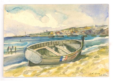 Peter Collins Arca 20th Century Watercolour African Fishing Boat Von