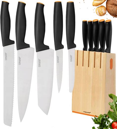 FISKARS ZESTAW KOMPLET 5 NOŻY FF W BLOKU 1014211 12226328817