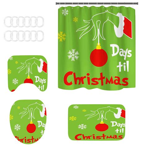 Don T Miss Grinch Christmas Decorations Bathroom Sets Christmas Snowman Print Toilet Bathroom