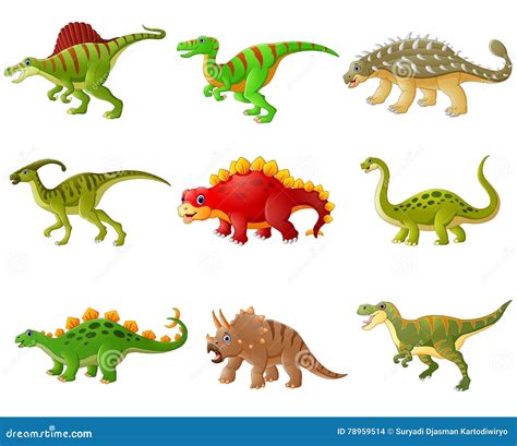 Grupo De Cole Es Dos Dinossauros Dos Desenhos Animados Ilustra O Do