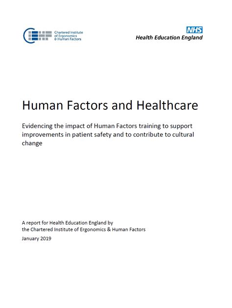 Human Factors in Healthcare | CHFG - Clinical Human Factors Group