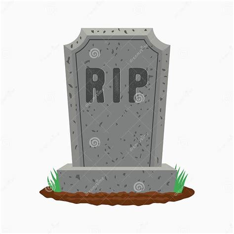 Gravestone With Grass On Ground Old Tombstone On Grave With Text Rip Vector Stock Vector