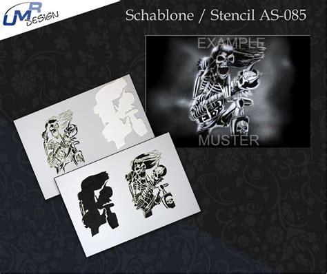 Step By Step Airbrush Stencil As-085 ~ Stencils ~ Umr-Design Diy Halloween Decorations ...