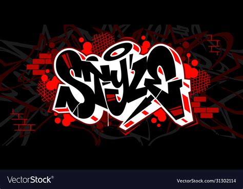 Hiphop graffiti style word typography Royalty Free Vector