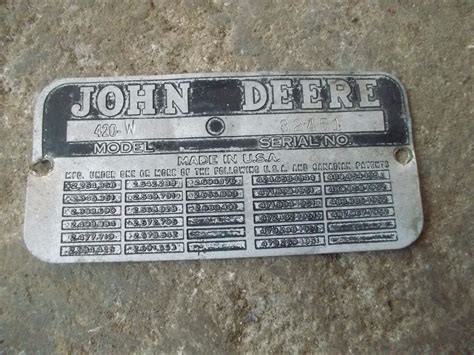 1956 John Deere 420w 420 W Tractor S82451 Original Jd Serial Number