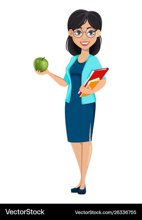 Back to school teacher woman cartoon character Vector Image