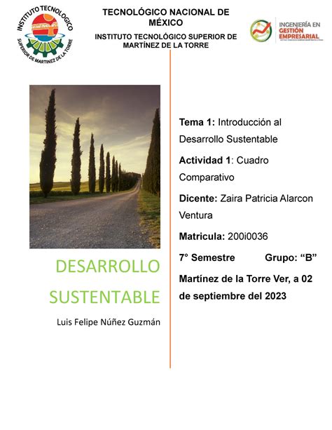 Cuadro Comparativo TEMA1 DESARROLLO SUSTENTABLE Luis Felipe Núñez