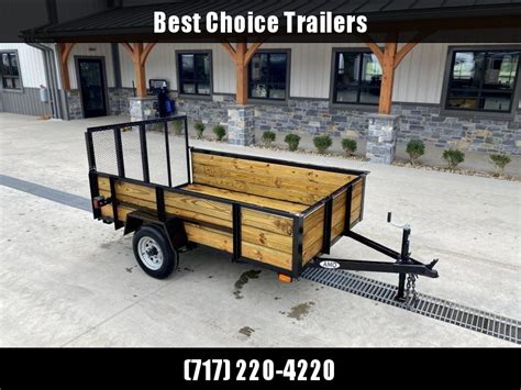 2023 AMO 5x8 Wood High Side Angle Iron Utility Landscape Trailer 2200