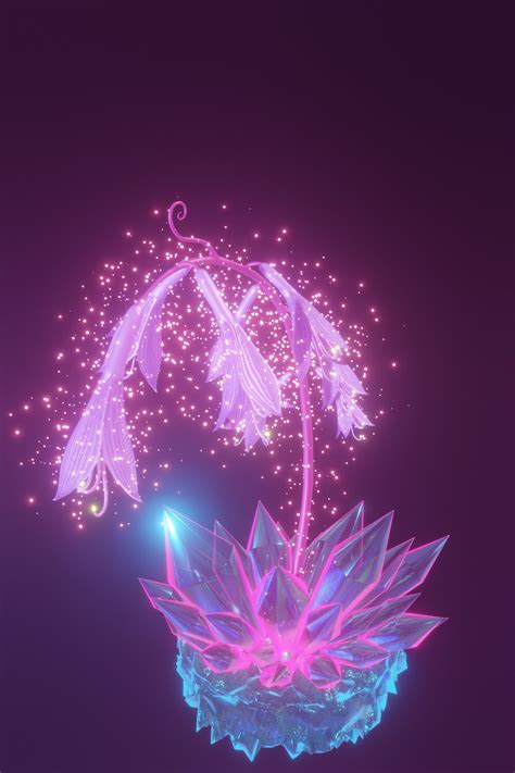 Magical flower 3d model and animation