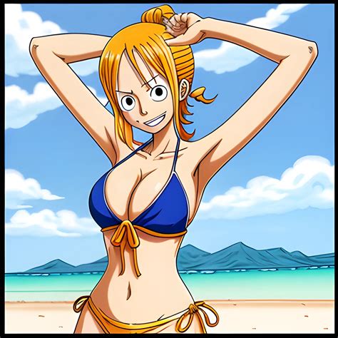 One Piece Nami In Bikini Top Cartoon Arthub Ai