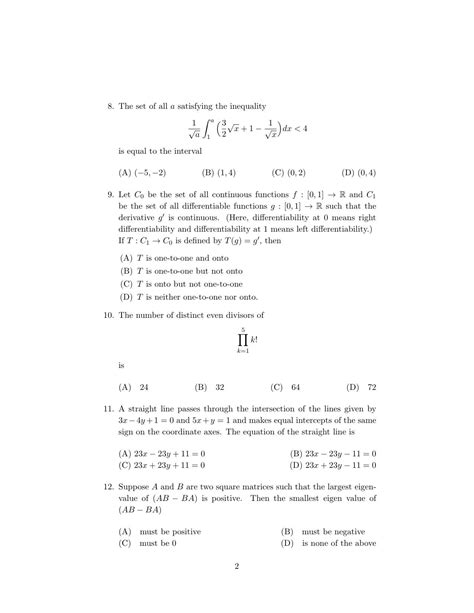 Isi Admission Test M Tech Crs Pca Sample Paper Indcareer Docs