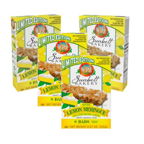sunbelt bakery meringue chewy granola bars lemon  count  boxes