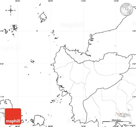 Blank Simple Map of West Kalimantan, no labels