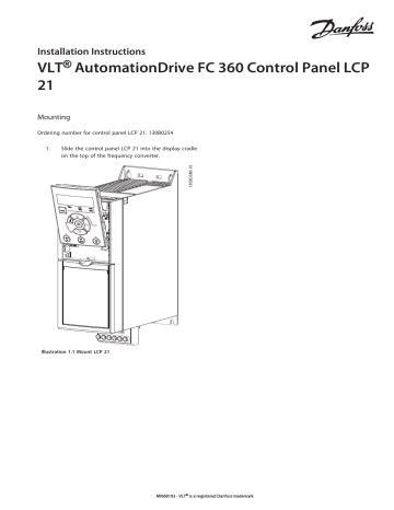 Danfoss VLT FC 360 Numeric Local Control Panel Installation Guide