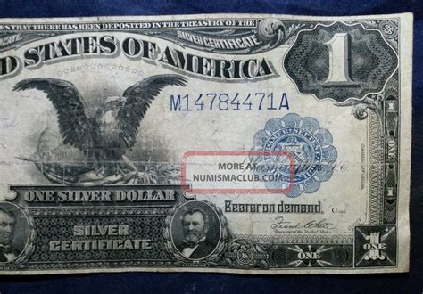 1899 1 Black Eagle Large Size Silver Certificate Rare One Dollar