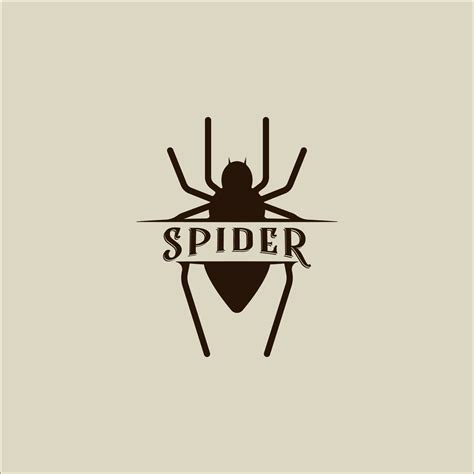 Silhouette Spinne Logo Vektor Einfache Vintage Illustration Vorlage