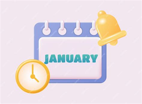 Premium Vector | 3d calendar icon January Daily schedule planner ...