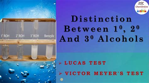 distinction  primary secondary  tertiary alcohols lucas