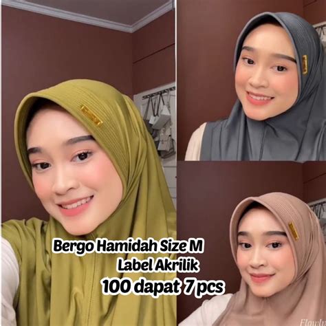 Jual Paket Usaha Pcs Bergo Hamidah Size M Label Akrilic By Nabila