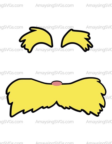 Free Printable Lorax Mustache And Eyebrows