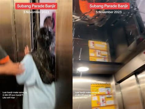 Video Sudahlah Terperangkap Dalam Lif Air Pula Tak Henti Mencurah