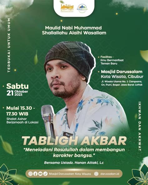 Ustadz Hanan Attaki Pengisi Kajian Remaja Di Acara Maulid Nabi