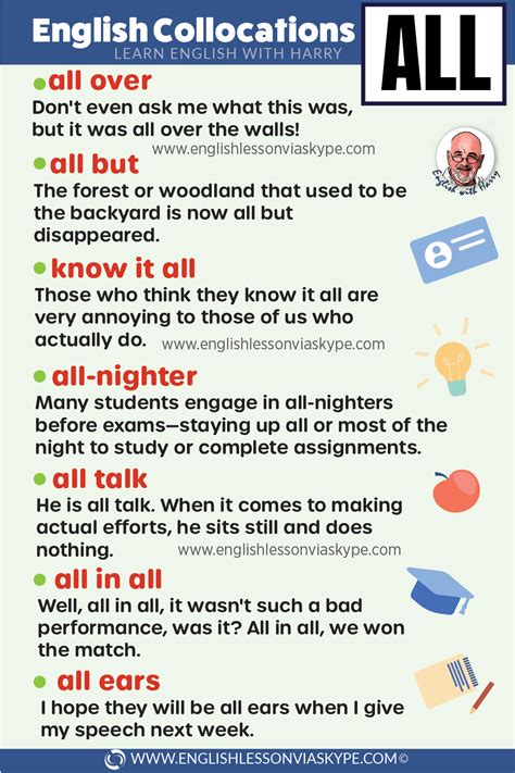 English Collocations With All Learn English With Harry