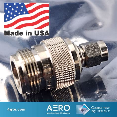 Aero Adapter Type N Female SMA Male 18 GHz Made In USA ANF SMAM